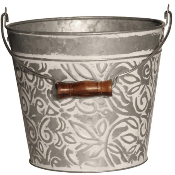 Perfectpatio 12 in. Galvanized Planter, White PE2668099